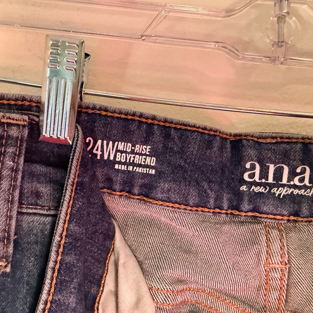 a.n.a Women's Boyfriend Jeans - Dark Blue